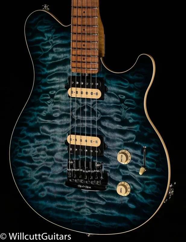 Ernie Ball Music Man Axis Super Sport HH Trem Yucatan Blue Quilt