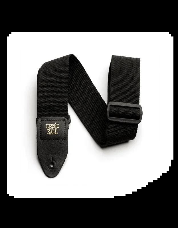 Ernie Ball P04037 Correa de guitarra de poliéster negro