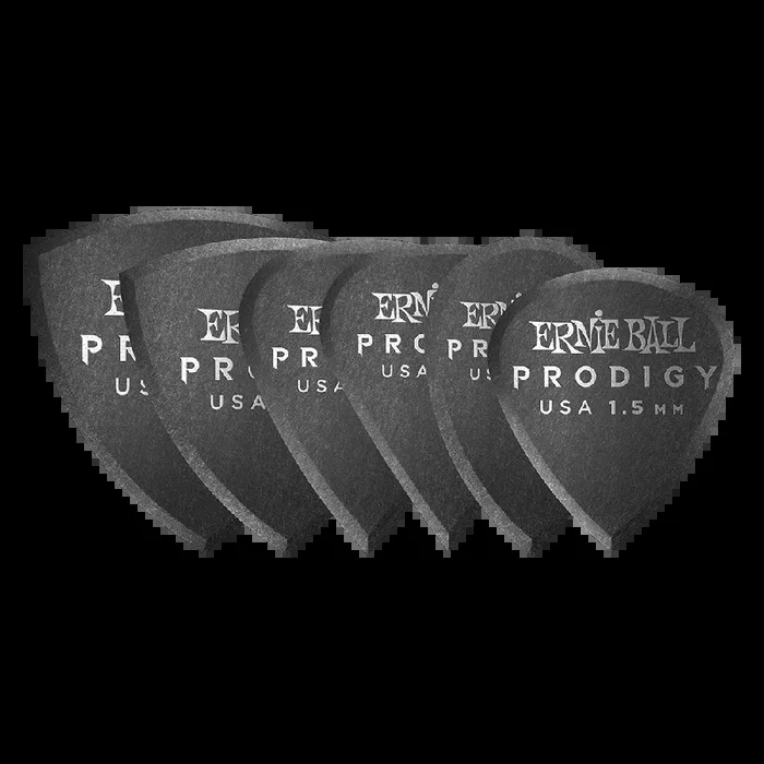 Ernie Ball Prodigy 1.5mm Delrin Guitar Pikcs 6 Pack – Black Multipack