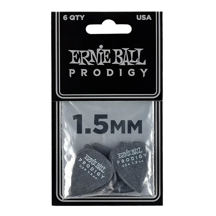 Ernie Ball Prodigy Black 1s 1.5mm Guitar Picks – 6-Pack