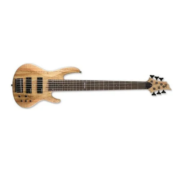 ESP LTD B-206 Bass Guitar – 6-String, Spalted Maple, Natural