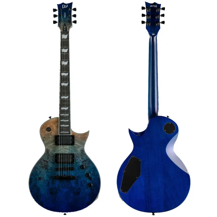 ESP LTD EC-1000 Burled Poplar Top Electric Guitar – Blue Natural Fade