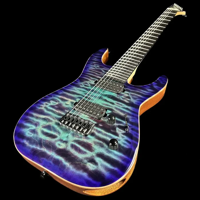 ESP USA M-7B Hardtail Baritone QM Purple Haze Sunburst w/case