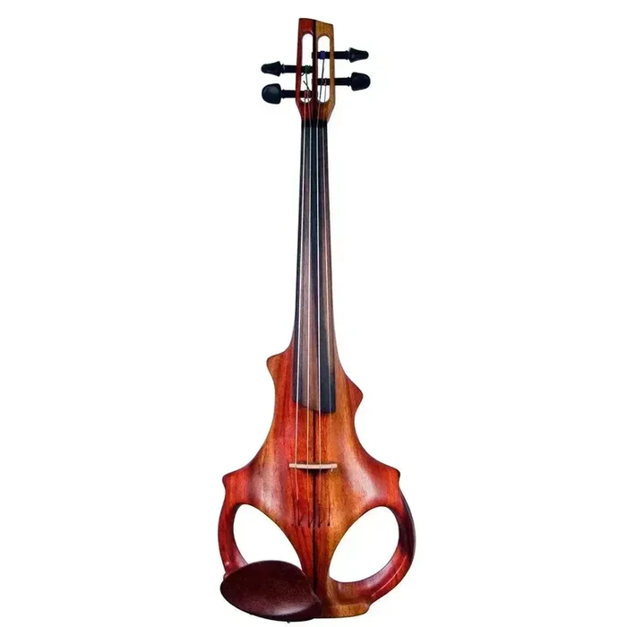 ETJ Violín eléctrico de 4 cuerdas, cuerpo de mástil Padauk bicolor con pastilla Starfish Designs