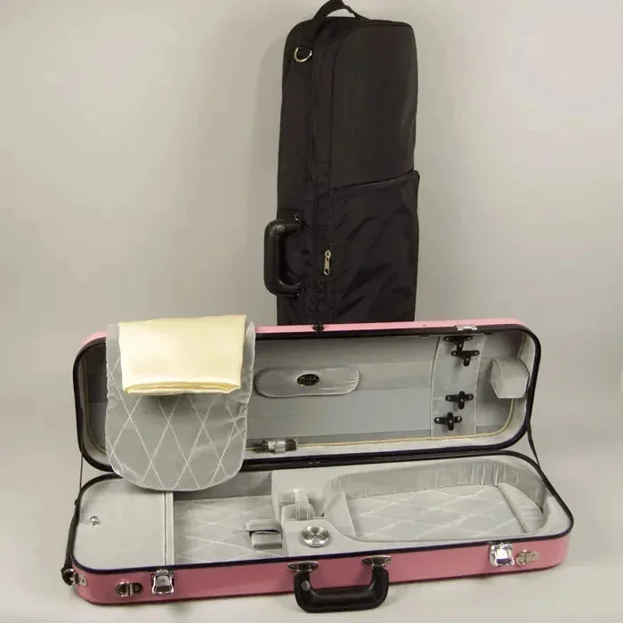 Étui pour violon oblong Bobelock 1060, rose/gris
