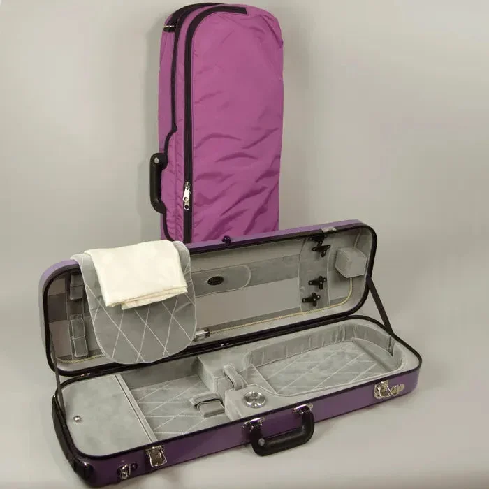 Étui pour violon oblong Bobelock 1060, violet/gris