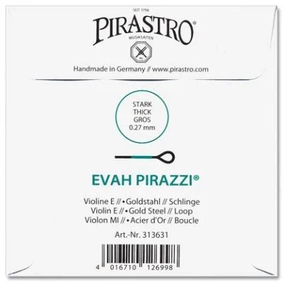 Evah Pirazzi Violin E String – 4/4 – Heavy Gauge – Loop (Gold-Plated Steel)