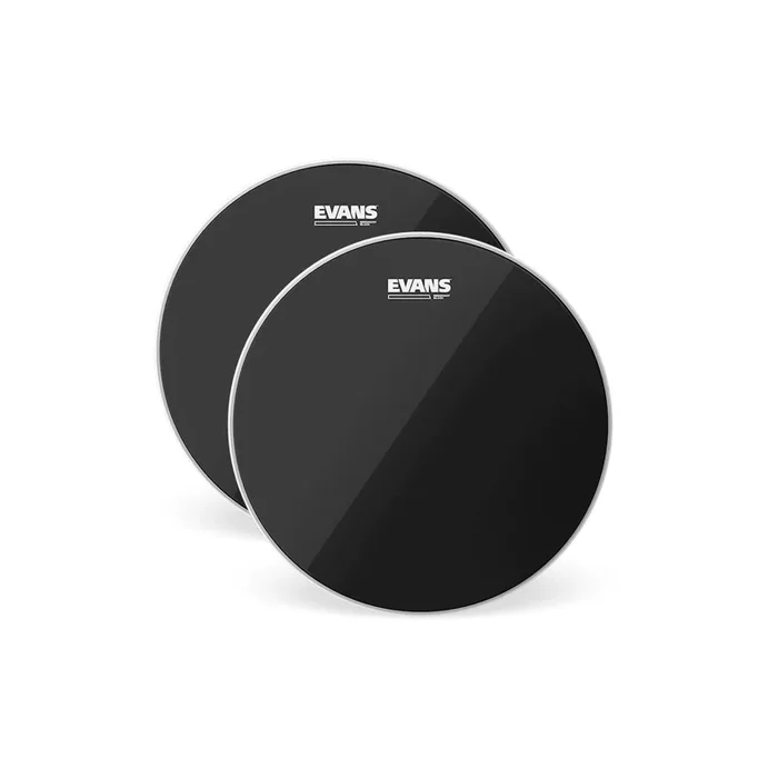 Evans 12″ Black Resonant Tom Drum Head (2 Pack Bundle)