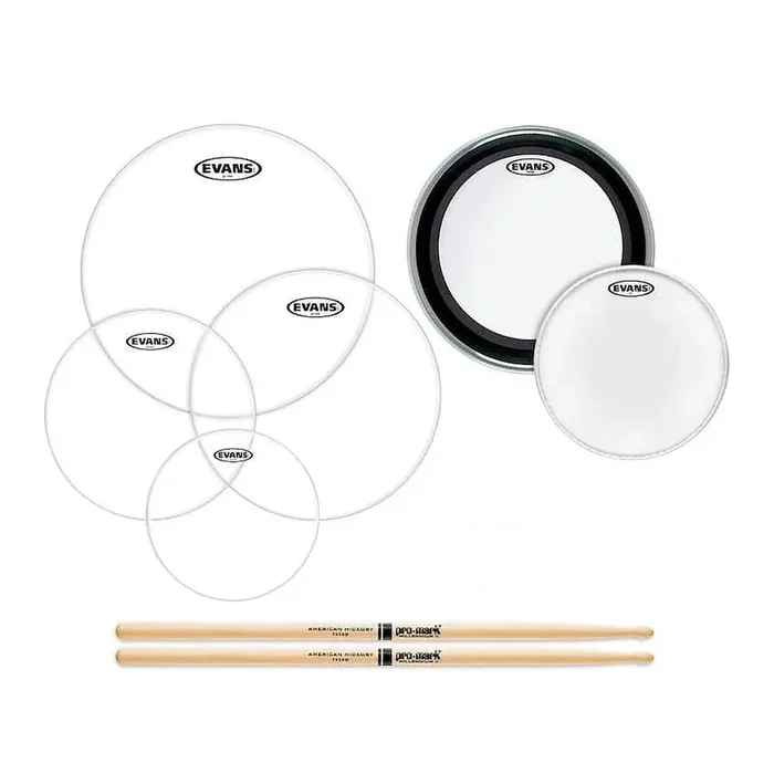 Evans – American Upgrade – Drumhead Pack – 10/12/14/22 w/FREE 14″ & 5A Sticks (EPP-AMUP-F2-5A)