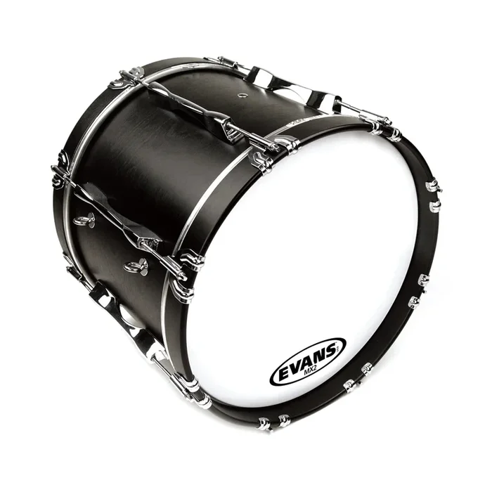 Evans MX2 White Marching Bass Drumhead 18″