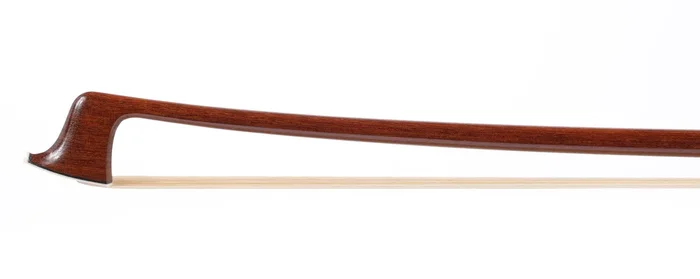 F. MODENESE round violin bow, Ipe, nickel-mounted, 59.8 g. BRAZIL