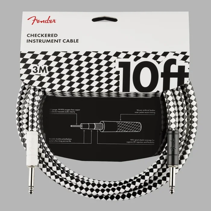Fender 10′ Instrument Cable Checkerboard