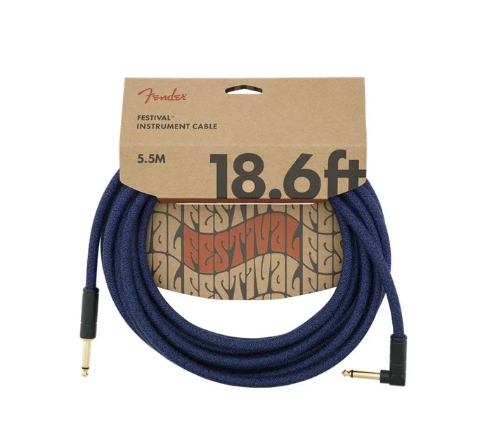 Fender 18.6′ Angled Festival Instrument Cable Pure Hemp Blue Dream