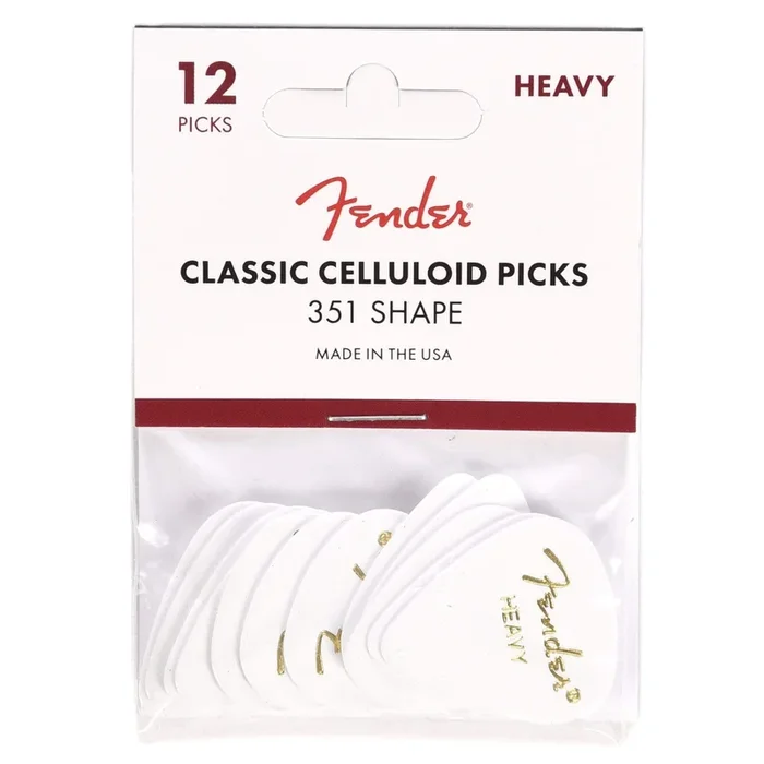 Fender 351 Picks White Heavy 3 Pack (36) Bundle