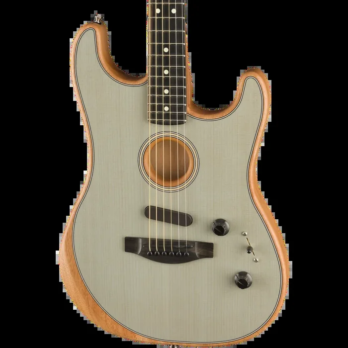 Fender American Acoustasonic® Stratocaster® Acoustic Electric Guitar, Transparent Sonic Blue