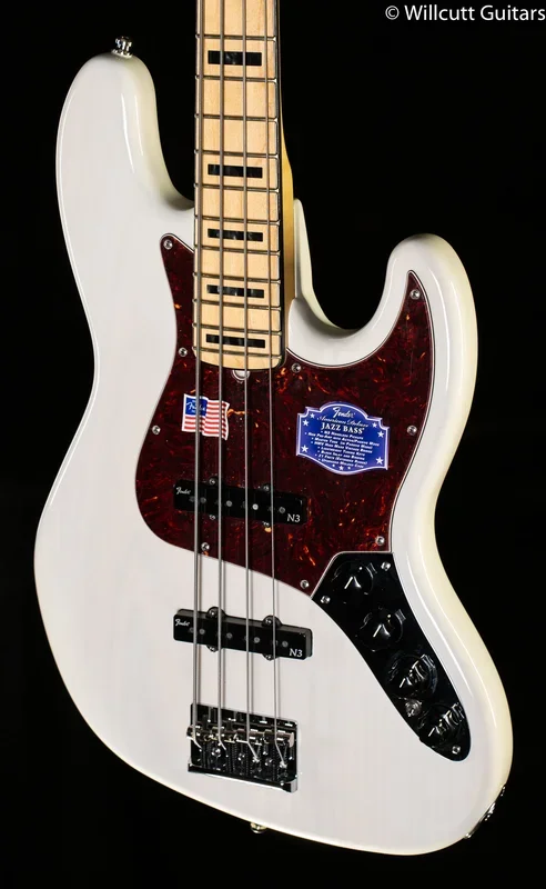 Fender American Deluxe Jazz Bass Ash Maple Fingerboard White Blonde