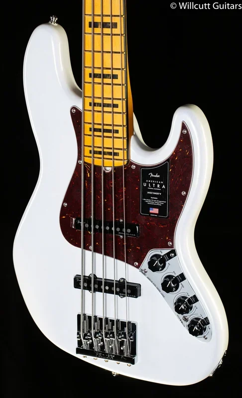 Fender American Ultra Jazz Bass V Maple Fingerboard Arctic Pearl (908)