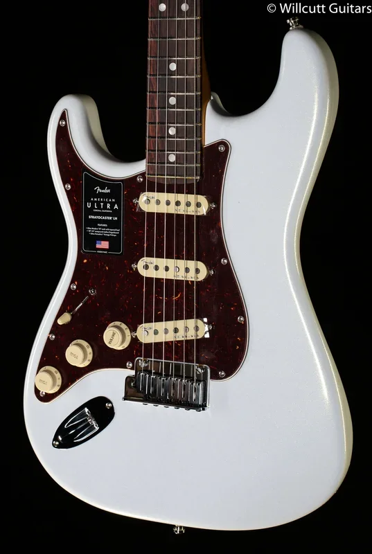 Fender American Ultra Stratocaster Left-Hand Rosewood Fingerboard Arctic Pearl (793)