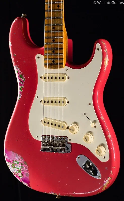 Fender Custom Shop 1957 Strat Heavy Relic Fiesta Red over Pink Paisley