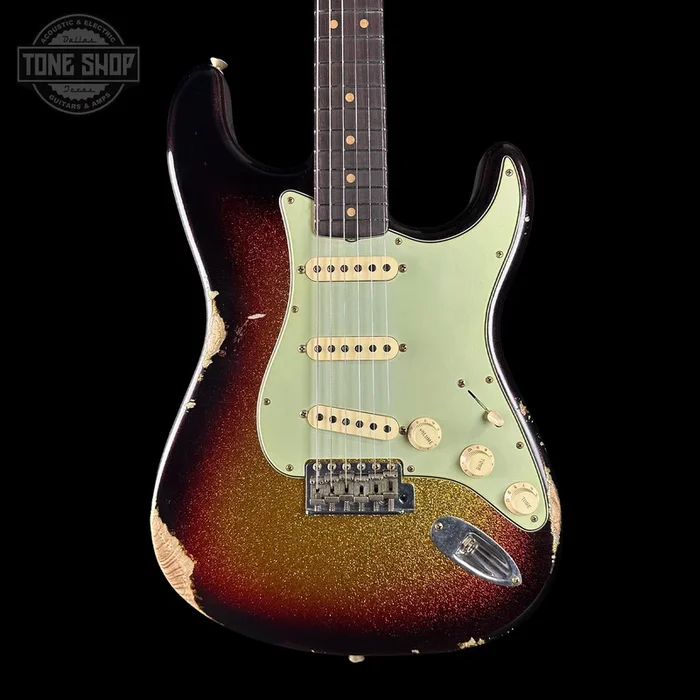 Fender Custom Shop 1963 Stratocaster Relic 3 Tone Sunburst Sparkle w/case TSLTD6OF10