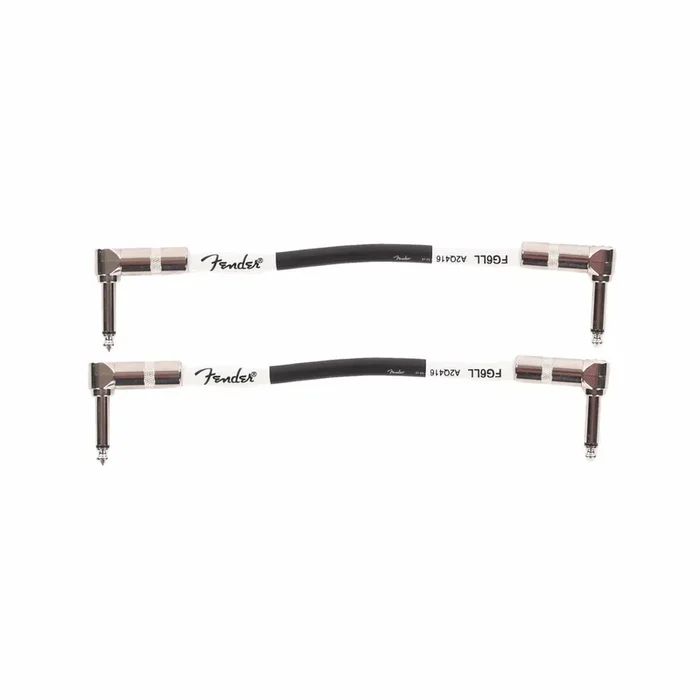 Fender Custom Shop 6″ Instrument Patch Cable A/A Black 2 Pack Bundle
