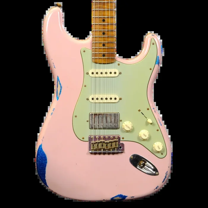 Fender Custom Shop ’60 Strat Relic HSS – Shell Pink over Blue Sparkle