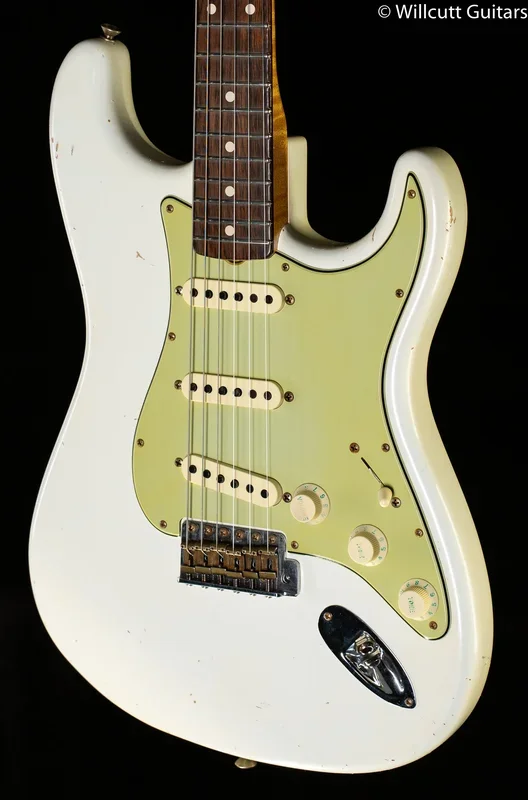 Fender Custom Shop True ’62 Strat Journeyman Relic Masterbuilt Dennis Galuszka Olympic White Brazilian (636)