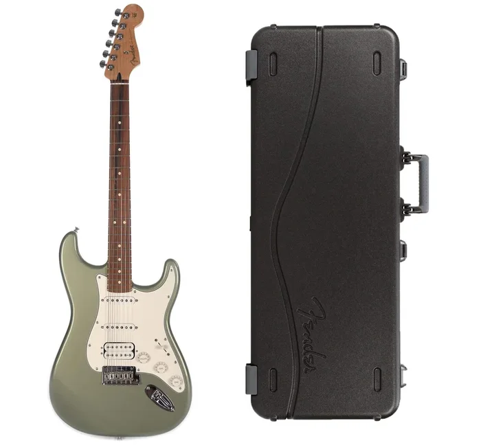 Fender Player Stratocaster HSS PF Sage Green Metallic Bundle w/Fender Molded Hardshell Case