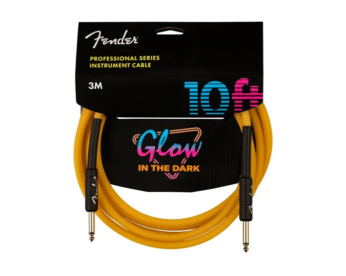 Fender Professional 10′ Glow in the Dark Cable – Orange
