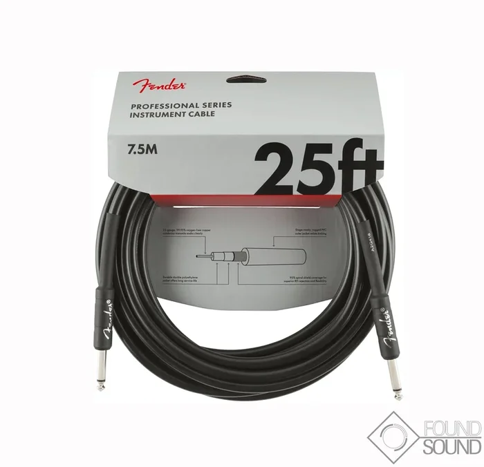 Fender Professional Series 25′ Instrument Cable Black