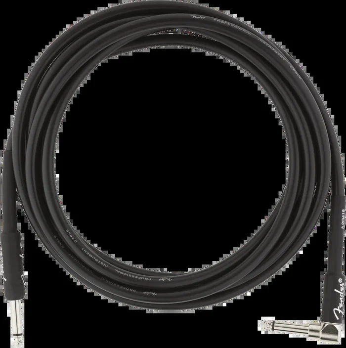 Fender Professional Series Instrument Cable, 10′ Rt Angle Black