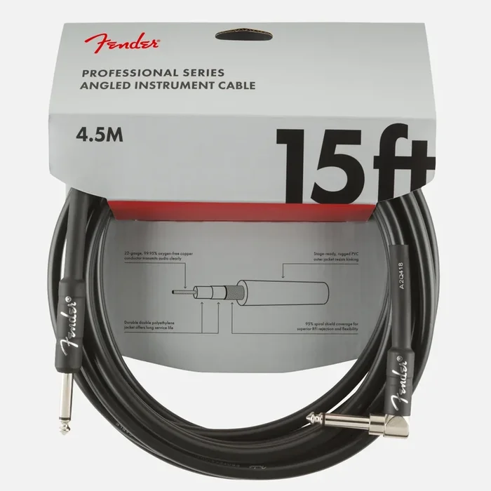 Fender Professional Series Instrument Cable 15′ Angled