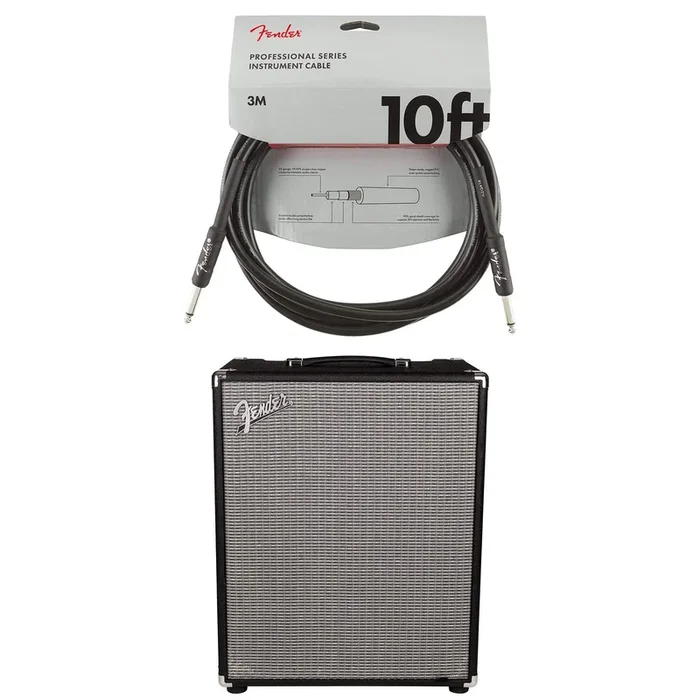 Fender Rumble 500 500W 2×10 Bass Combo Cable Bundle