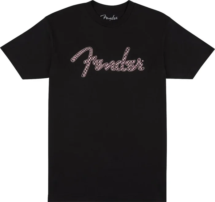 Fender Spaghetti Logo Wavy Checker Tee | Pink Checker | XXL