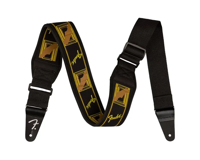 Fender Swell 2″ Neoprene Strap Blk/Ylw/Brn