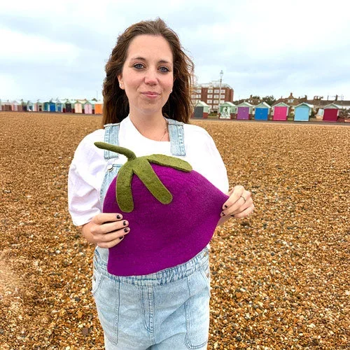 Festival Felt Fruit Hat – Aubergine