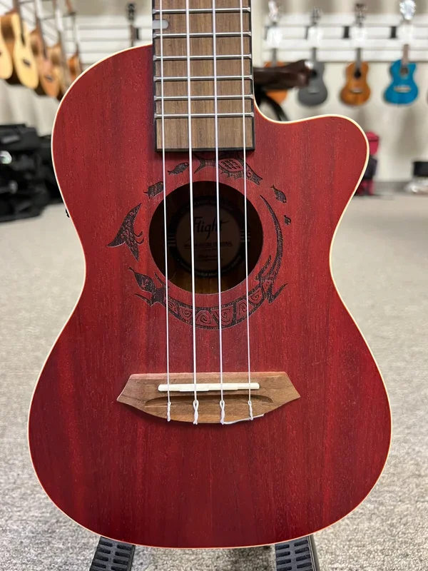 Flight DUC-380CEQ-COR Coral Electric Concert Ukulele w/Case