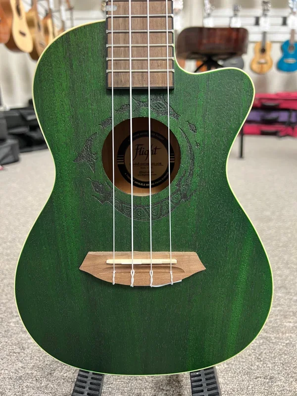 Flight DUC-380CEQ-JAD Jade Electric Concert Ukulele w/Case