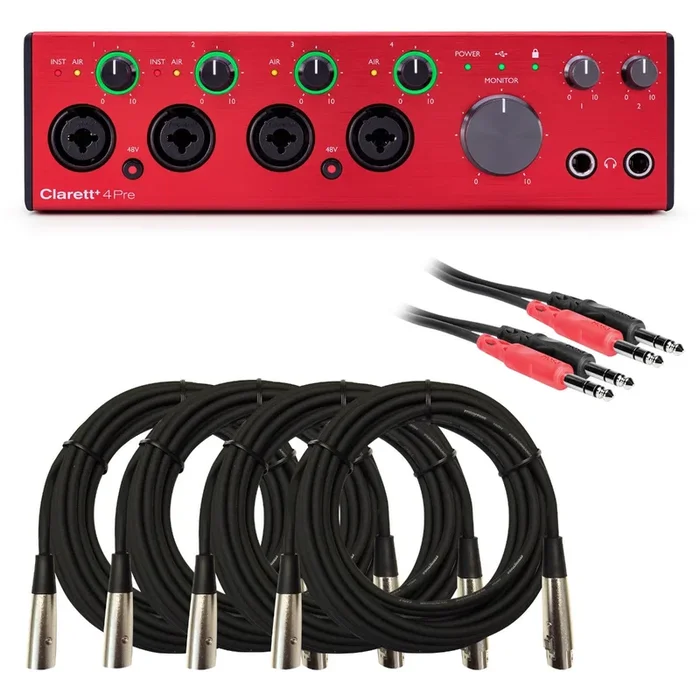 Focusrite Clarett+ 4Pre USB Audio Interface CABLE KIT