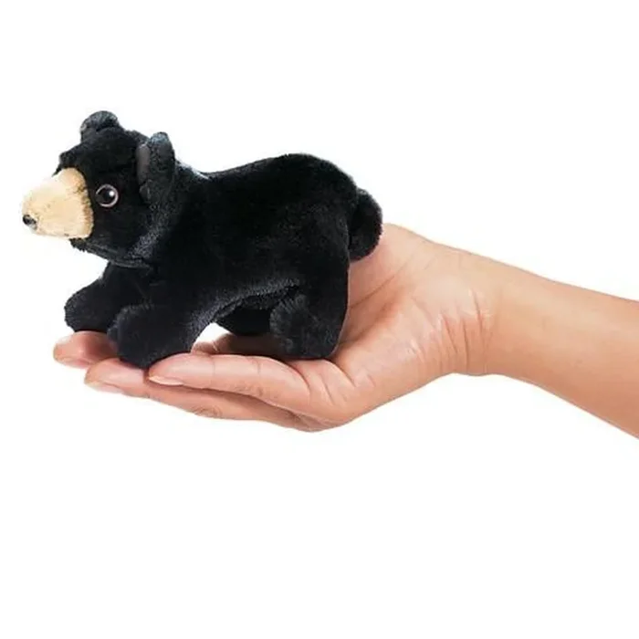 Folkmanis black bear mini finger puppet