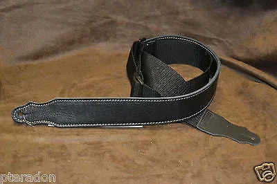 Franklin Guitar Strap Model #HBA-BK-N Hybrid leather/nylon strap 2″ wide