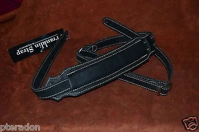 Franklin Vintage Series Guitar Strap in black leather Model V1-BK-N