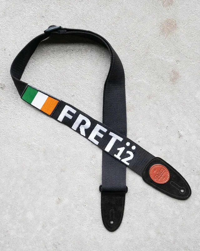 FRET12 IRISH FLAG GUITAR STRAP – BLOCK LOGO