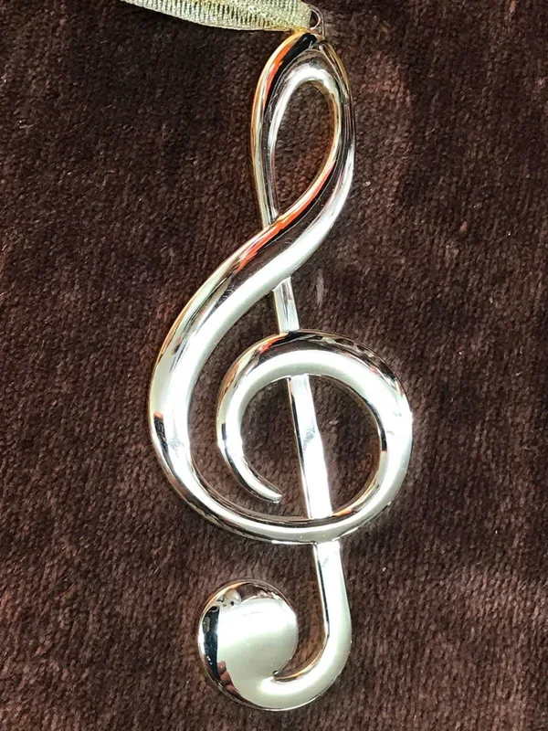 G-Clef (treble-clef) Ornament – Gold plated, 5″