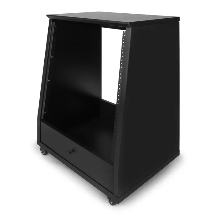 Gator Elite 12U Studio Rack with Locking Casters – Black