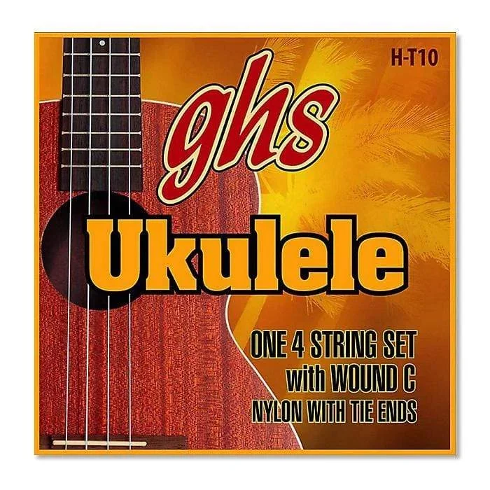 GHS HT-10 Hawaiian Ukulele Strings Tenor Black Nylon w/Wound 3rd
