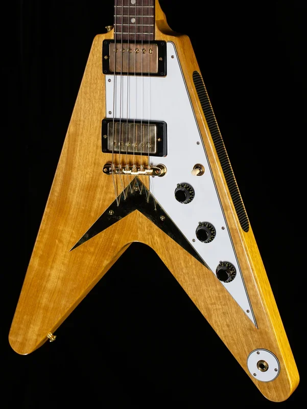 Gibson Custom Shop 1958 Korina Flying V White Pickguard Natural (313)