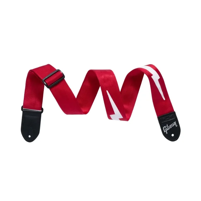 Gibson Lightning Bolt Seatbelt Guitar Strap Red