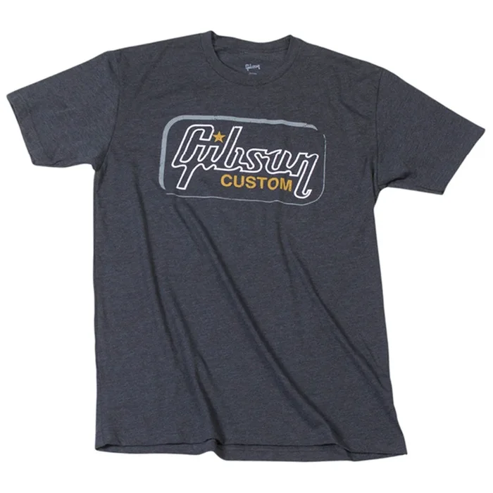 Gibson T Shirt – Custom T Heathered Gray – Medium