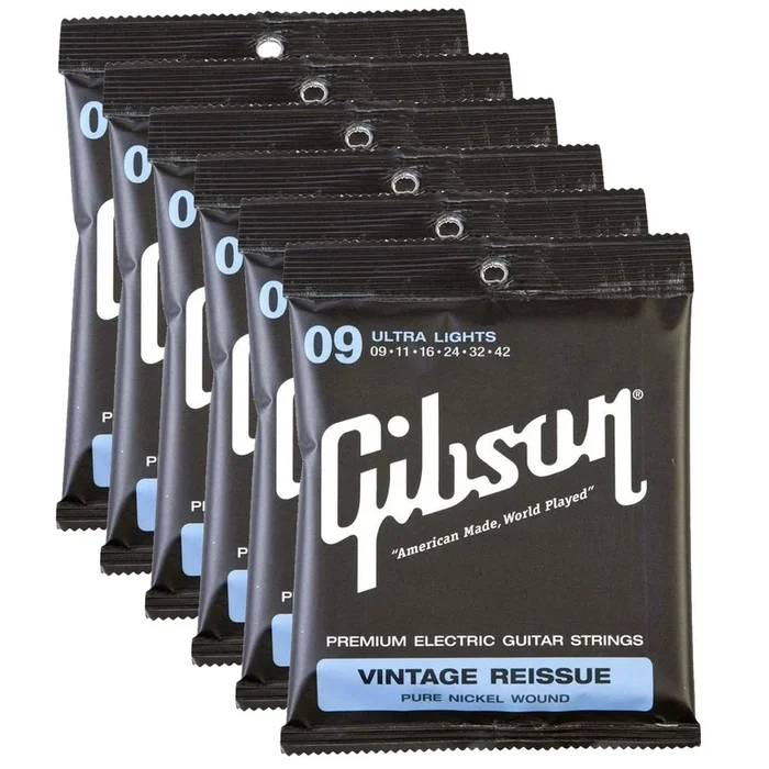 Gibson Vintage Reissue Electric Strings 9-42 (6 Pack Bundle)